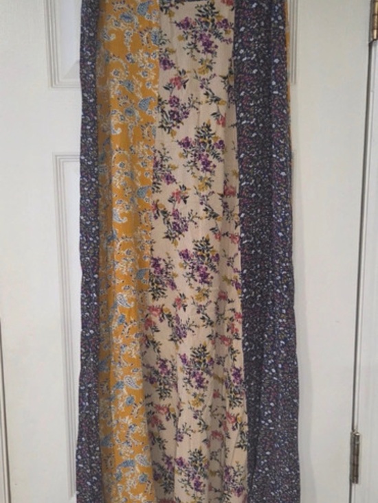 NATURAL LIFE Dresses & Skirts - NATURAL LIFE Boho Patchwork Maxi Skirt - Purple, Mustard, Cream